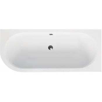 Cada baie asimetrica alba, acril, 160 x 75 cm, orientare stanga, Besco Avita imagine