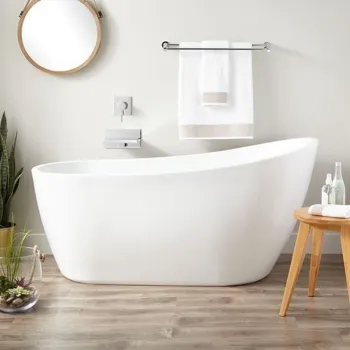 Cada baie freestanding 150 x 75 cm, ovala cu preaplin, Diva Foglia imagine