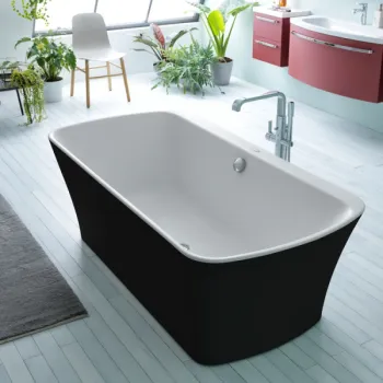 Cada baie freestanding 180 x 90 cm negru alb KolpaSan, Mary imagine