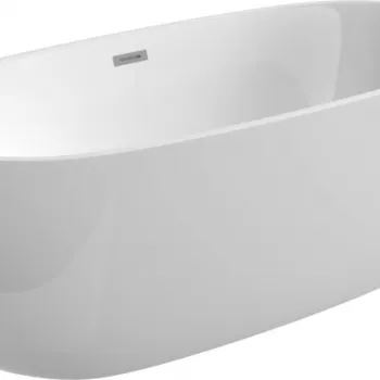 Cada baie freestanding, alba, 160x75 cm, ovala, Deante Alpinia imagine