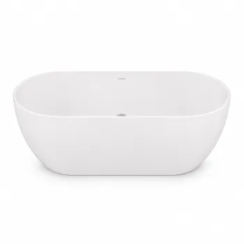 Cada baie freestanding cu preaplin 170x80 cm, din compozit, alb lucios, Fluminia Vezuv imagine