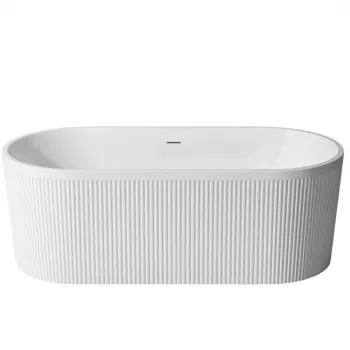 Cada baie freestanding cu riflaje 3D, dimensiune 170 x 75 cm, alb lucios, Scarlet Foglia imagine