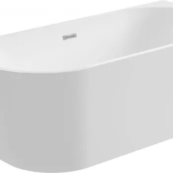 Cada baie freestanding Deante Silia, 160 x 75 cm, lipita de perete, alb lucios imagine