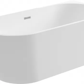 Cada baie freestanding Deante Silia, 160 x 75 cm, lipita de perete, orientare stanga, alb lucios imagine