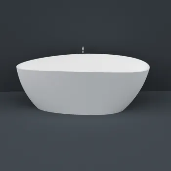 Cada baie freestanding din compozit 170x77 cm, alb mat, Kompotech Fiore imagine