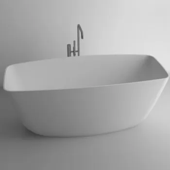 Cada baie freestanding dreptunghiulara, compozit, 156 x 70 cm, Cast Marble Monza imagine