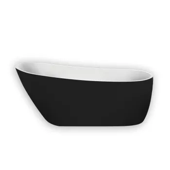 Cada baie freestanding neagra, ovala, acril, 152 x 76 cm Florida Natalia Black 152 imagine