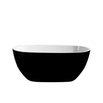 Cada baie freestanding neagra, ovala, acril Florida Aura Black 170 imagine