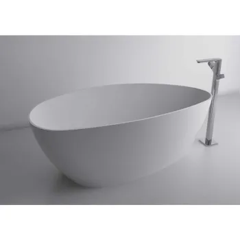 Cada baie freestanding ovala, compozit, 156 x 71 cm, Cast Marble Praga imagine