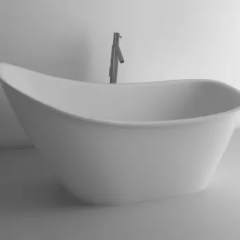 Cada baie freestanding ovala, compozit, 158 x 73 cm, Cast Marble Bergamo imagine