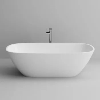 Cada baie freestanding ovala, compozit, 160 x 75 cm, Cast Marble Arona imagine