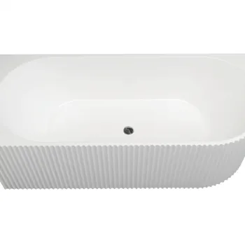 Cada baie freestanding riflata 170x80 cm, alb lucios, cu montare pe perete dreapta, Bali Sano Technik imagine