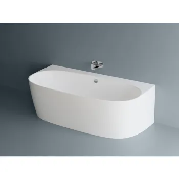 Cada freestanding compozit Marmite Como, 180 x 86 cm, lipita de perete, alb lucios mat imagine