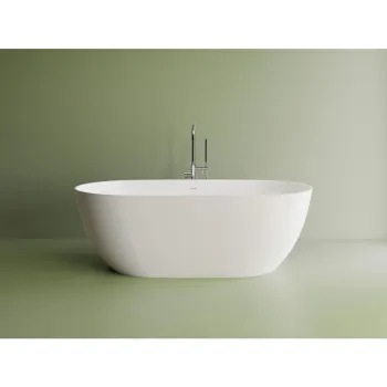 Cada freestanding compozit Marmite Lagos, 167 x 81 cm, ovala, alb lucios imagine