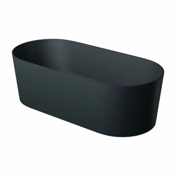 Cada freestanding compozit, negru mat, 180x76 cm, Foglia Evo imagine