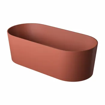 Cada freestanding compozit, teracota mat, 180x76 cm, Foglia Evo imagine