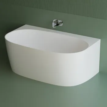 Cada freestanding dreptunghiulara, compozit alb lucios,148x86x58 cm, Foglia Versailles imagine