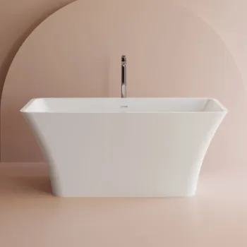 Cada freestanding dreptunghiulara, compozit alb lucios, 150x76.2x62.5 cm, Foglia Minerva imagine