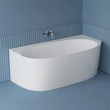 Cada freestanding dreptunghiulara, compozit alb lucios, 160x86x58 cm, Foglia Venetian imagine