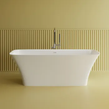 Cada freestanding dreptunghiulara, compozit alb lucios, 174.5x75.3x60 cm, Foglia Harmony imagine