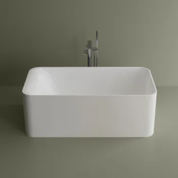 Cada freestanding dreptunghiulara, compozit alb mat, interior lucios, 150x76.2x53.5 cm, Foglia Toscana imagine