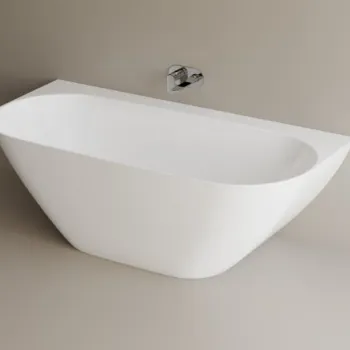 Cada freestanding dreptunghiulara, compozit alb mat, interior lucios, 170x79.5x58 cm, Foglia Grace imagine