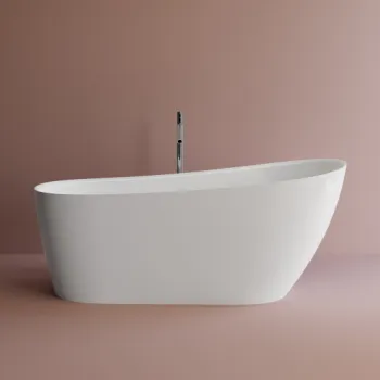 Cada freestanding ovala, compozit alb lucios, 168.7x73.4x70.5 cm, Foglia Belgravia imagine