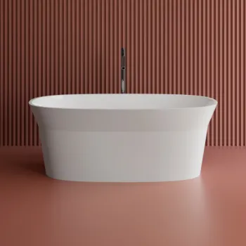 Cada freestanding ovala, compozit alb mat, interior lucios, 150x77.9x57 cm imagine