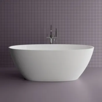 Cada freestanding ovala, compozit alb mat, interior lucios, 167.5x61x81.3 cm, Foglia Cashmere imagine