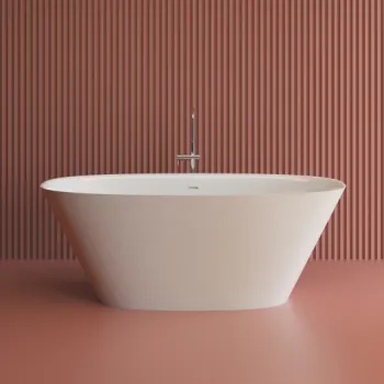 Cada freestanding ovala, compozit alb mat, interior lucios, 167x83.1x62.5 cm, Foglia Moonstone imagine