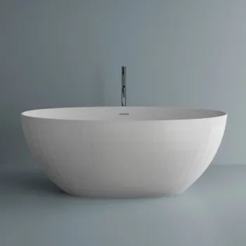 Cada freestanding ovala, compozit alb mat, interior lucios, 167x830x61.9 cm, Foglia Tuxedo imagine