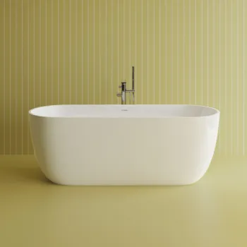 Cada freestanding ovala, compozit alb mat, interior lucios, 170x80x59.5 cm, Foglia Sophia imagine