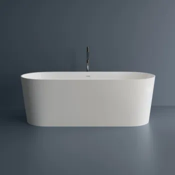 Cada freestanding ovala, compozit alb mat, interior lucios, 180.3x76.2x61 cm, Foglia Anastasia imagine