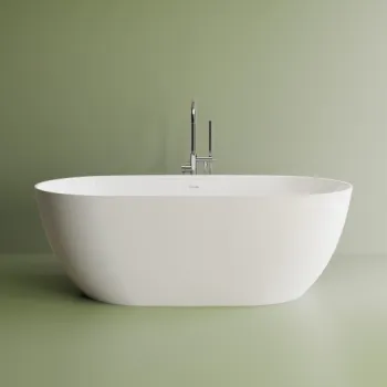 Cada freestanding ovala, compozit alb mat, interior lucios, 180x81.3x60 cm, Foglia Bellevue imagine