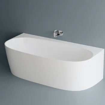 Cada freestanding ovala, compozit alb mat, interior lucios, 180x86x58 cm, Foglia Versailles imagine