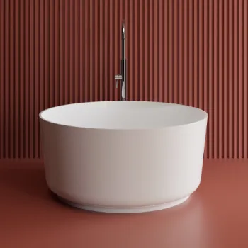 Cada freestanding rotunda, compozit alb mat, 110x110x51.2 cm, Foglia Polaris imagine