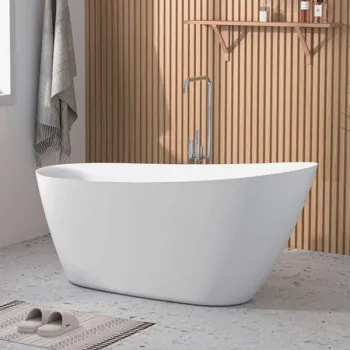 Cada freestanding slim 167 cm, ovala cu instalatie completa, alb lucios, Florida, Nikita imagine