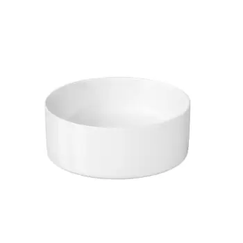 Chiuveta baie rotunda alba pe blat Cersanit Crea imagine