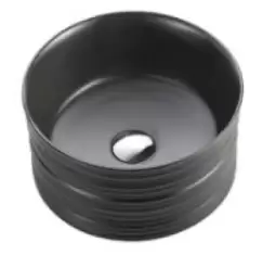 Chiuveta baie rotunda pe blat, neagra cu ventil inclus, Fluminia, My Black Circle imagine