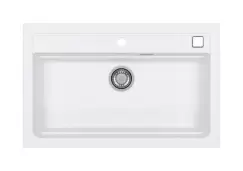 Chiuveta bucatarie alba, material compozit cu sifon pop-up inclus, Alveus Atrox 40 imagine