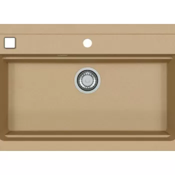 Chiuveta bucatarie bej mat, material compozit cu sifon pop-up inclus, Alveus Atrox 40 imagine