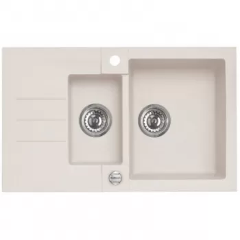 Chiuveta bucatarie compozit alb mat Alveus rock 70 imagine