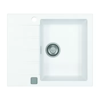 Chiuveta bucatarie compozit alb mat cu picurator Alveus Cadit 10 imagine