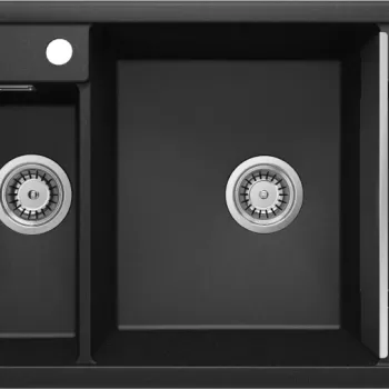Chiuveta bucatarie compozit cu doua cuve grafit metalic Deante Magnetic imagine