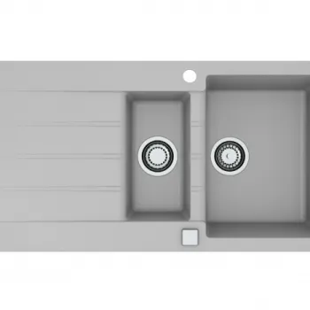 Chiuveta bucatarie compozit cu doua cuve, gri, reversibila - Alveus Cadit 80 imagine