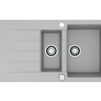 Chiuveta bucatarie compozit cu doua cuve, gri, reversibila - Alveus Cadit 80 imagine