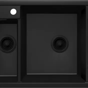 Chiuveta bucatarie compozit cu doua cuve negru mat Deante Magnetic imagine
