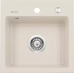 Chiuveta bucatarie compozit cu orificiu pentru baterie bej Deante, Zorba imagine