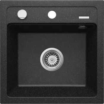 Chiuveta bucatarie compozit cu orificiu pentru baterie grafit Deante Zorba imagine