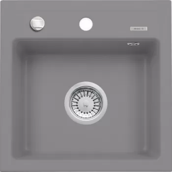 Chiuveta bucatarie compozit cu orificiu pentru baterie gri mat Deante Zorba imagine